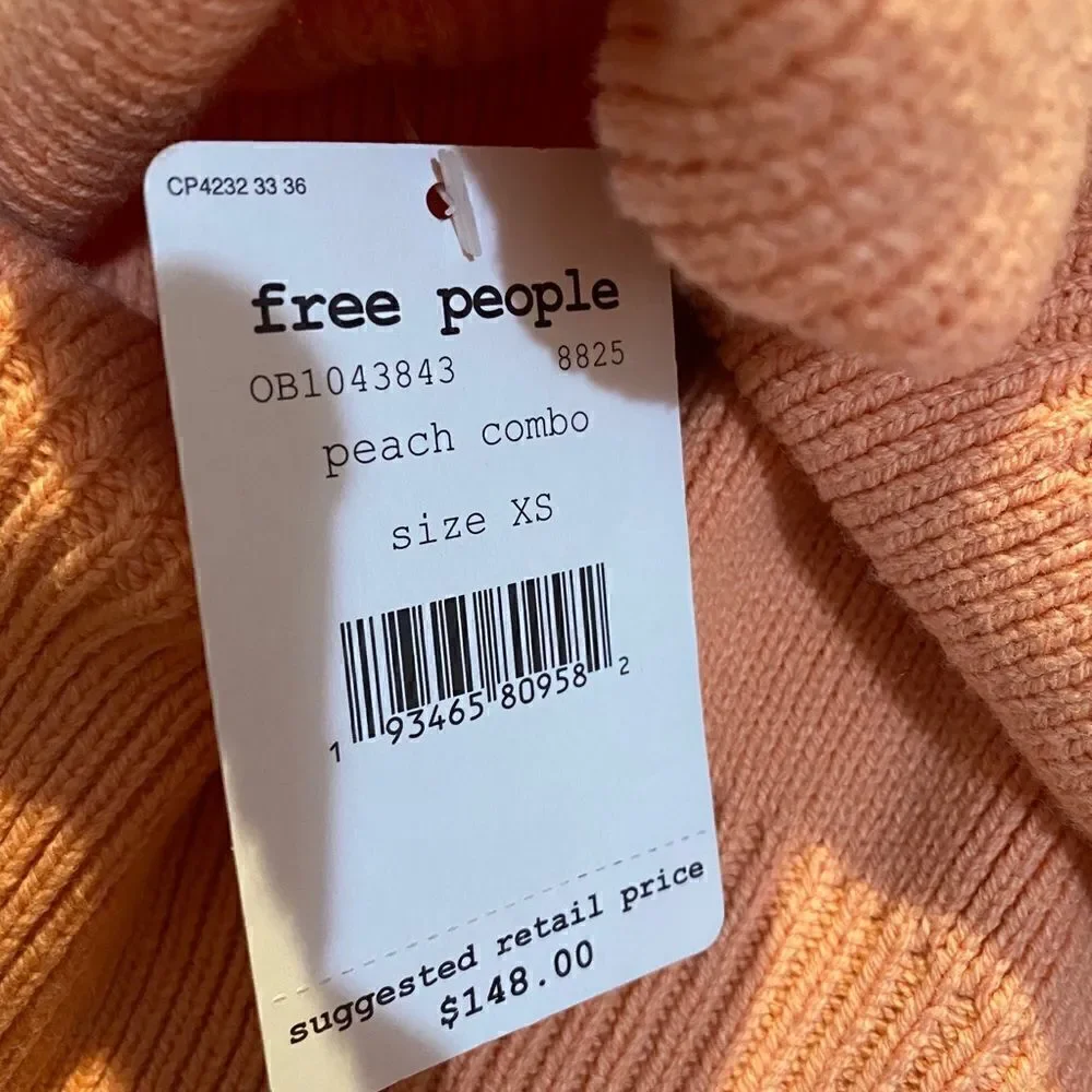 ‎Free People Easy Street Colorblock Sweater XS NWT